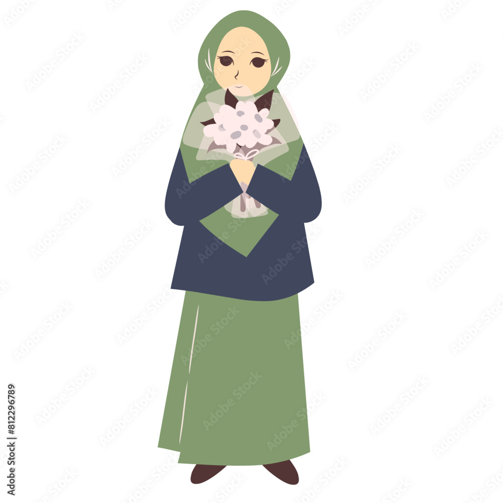 Muslimah with flower Muslimah with flower