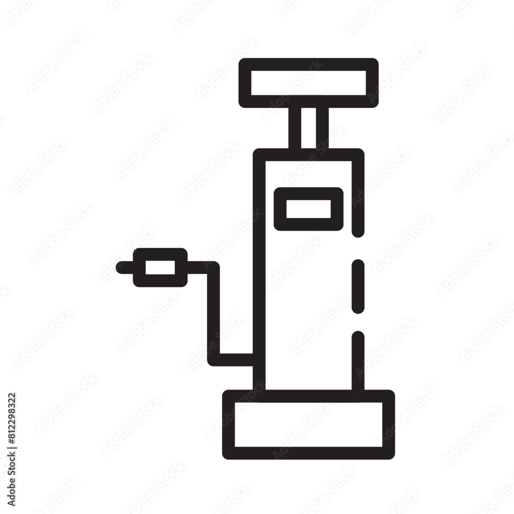 Bike Cyclist Pump Line Icon Bike Cyclist Pump Line Icon