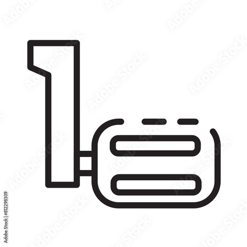 Bike Crank Pedal Line Icon