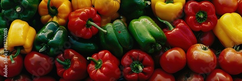 vegetables - colorful fresh produce with bell peppers in green, red, and yellow