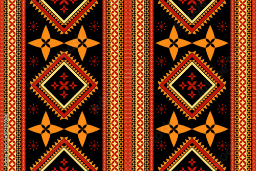 floral paisley embroidery on white background.Ikat ethnic oriental seamless pattern traditional.Aztec style abstract vector illustration.design for texture,fabric,clothing,wrapping,decoration.