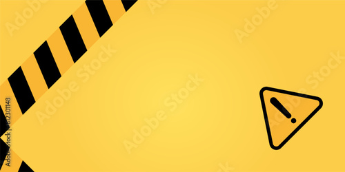 yellow background stop warning sign, free copy space area. template design for announcement. simple and modern illustrations