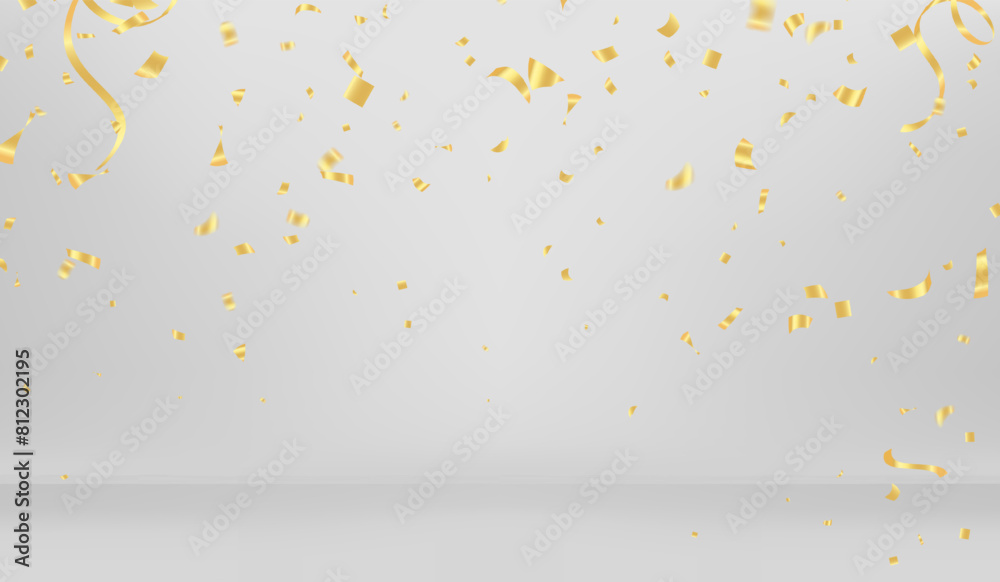 Celebration background with gold confetti. Vector Illustration. Celebration background with gold confetti. Vector Illustration.