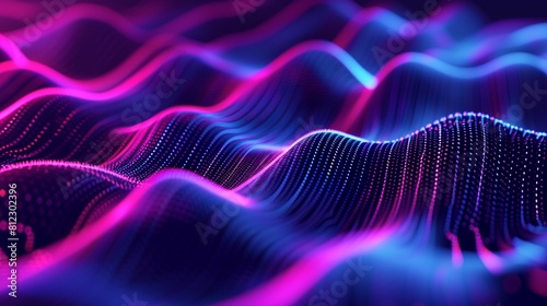 Computer Generated Image of a Pink and Blue Wave © Gerges