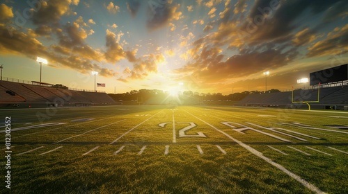 Football Field at Sunset photo