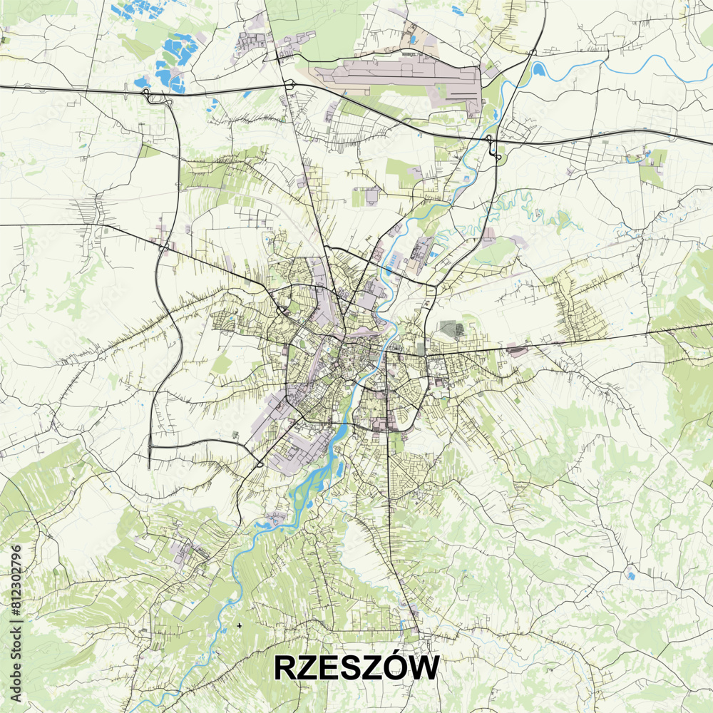 Rzeszów, Poland map poster art Rzeszów, Poland map poster art