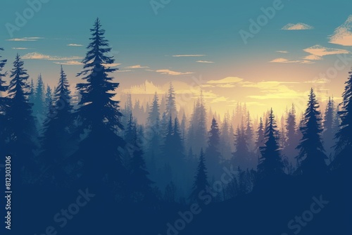 moonlit forest illustration with a variety of creatures, both real and imagined photo