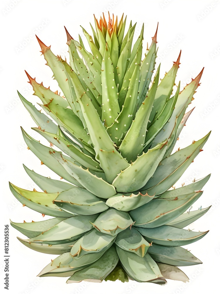 Aloe Watercolor Plant Nature Art Aloe Watercolor Plant Nature Art