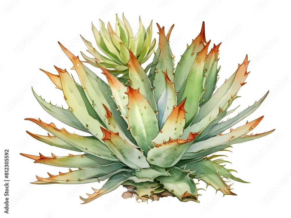 Aloe Watercolor Plant Nature Art Aloe Watercolor Plant Nature Art