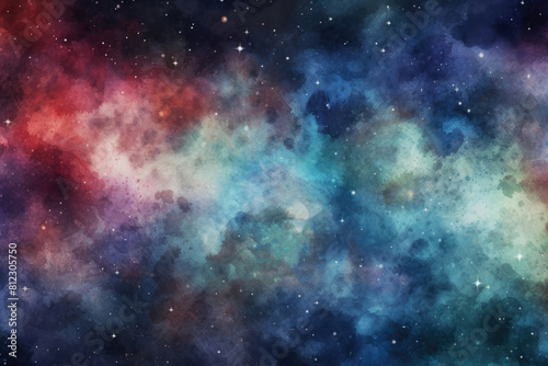 Starry night sky watecolor  © Leostreetlife