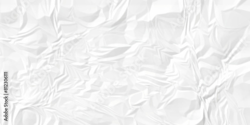 	
White wrinkly backdrop paper background. panorama grunge wrinkly paper texture background, crumpled pattern texture. paper crumpled texture. white fabric crushed textured crumpled.