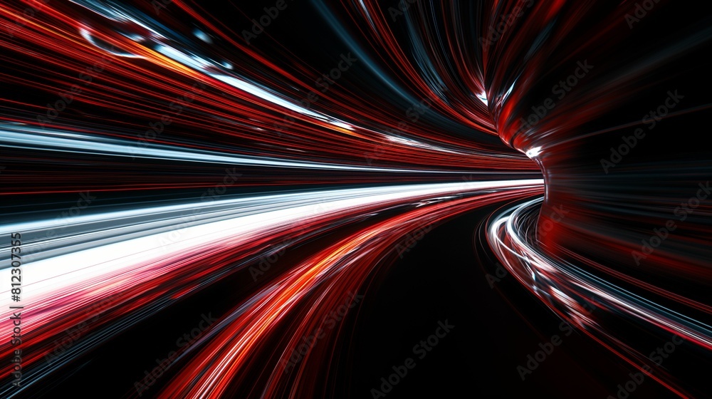 Long Exposure of Red and White Lines Long Exposure of Red and White Lines