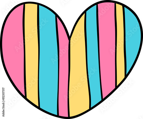 Groovy Clown Heart shape, clowncore doodle