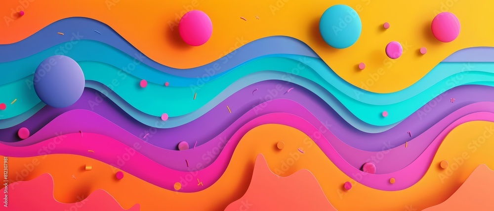 Creative paper art of customer acquisition, capturing attention with aesthetics, in synth wave styles, colorful banner Creative paper art of customer acquisition, capturing attention with aesthetics, in synth wave styles, colorful banner