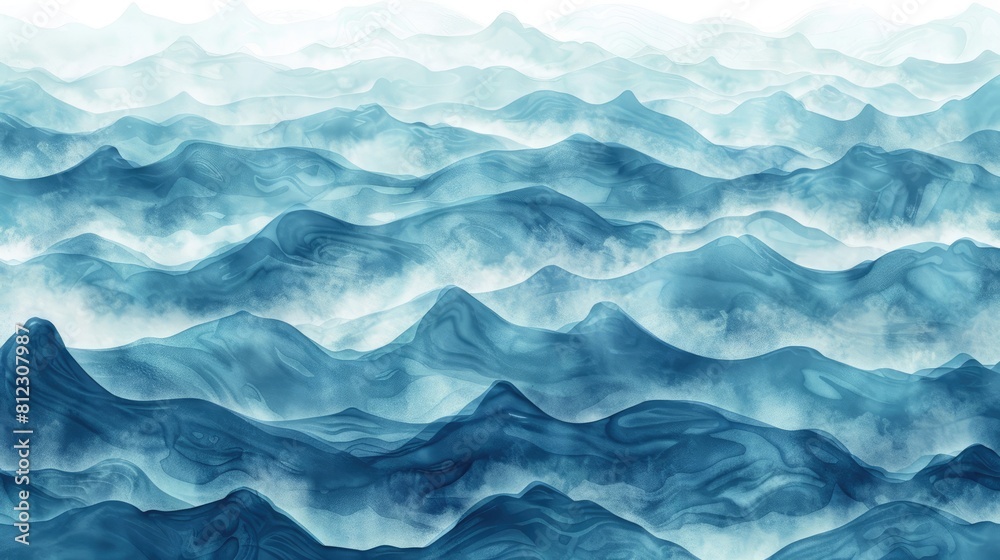 Serene Ocean Waves Painting - A Tranquil Seascape Artwork Serene Ocean Waves Painting - A Tranquil Seascape Artwork