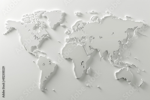 Typography and world map World Population Day wallpaper on white.
