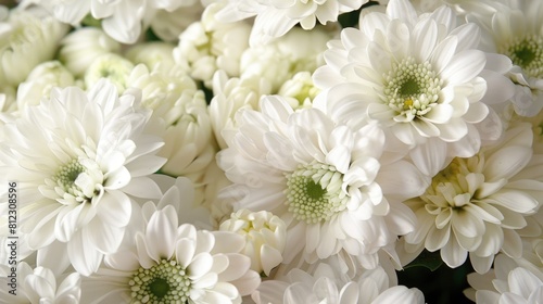 Close Up Image of a Bouquet of White Daisies