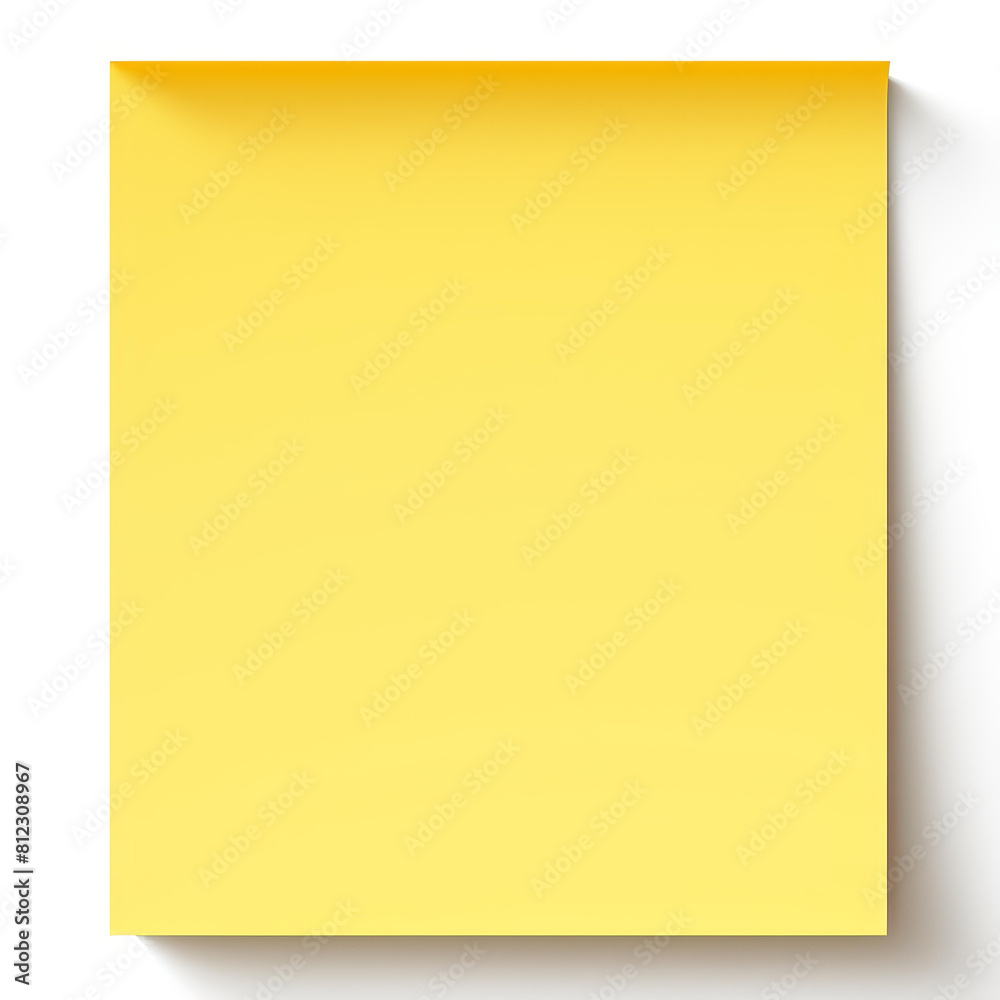 Discover a vibrant yellow sticky note, clean and crisp, isolated on a white backdrop, Ai Generated