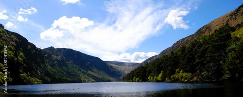 Photography landscape with lake and mountains