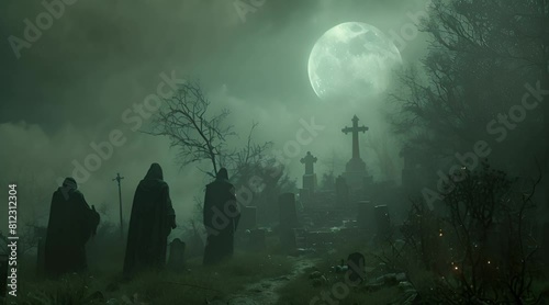 graveyard in the night photo