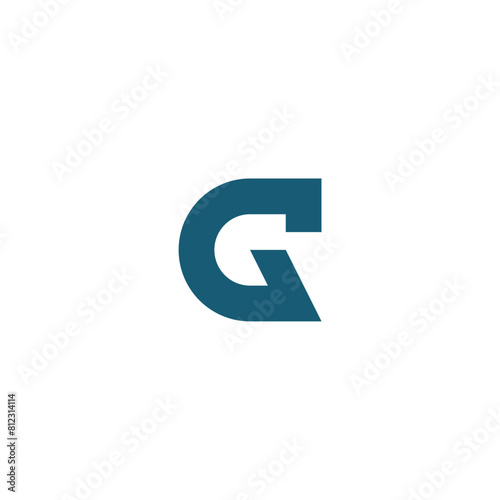 Initial G logo from letter geometric custom design vector in dark blue color 120524