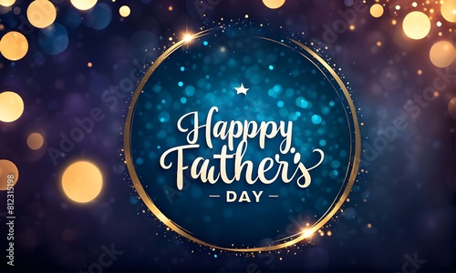 Father s Day card background with shiny bokeh. Bad design. Generative AI