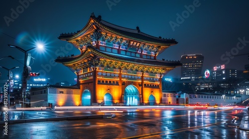 Illuminated Gwanghwamun Gate