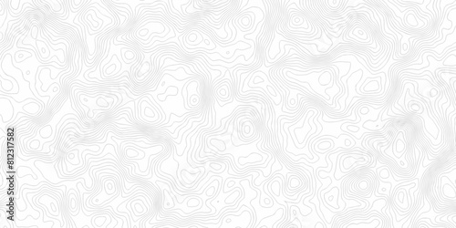 Vector geography landscape Topo contour map on white background, Topographic contour lines. Seamless pattern with lines Topographic map. Geographic mountain relief diagram line wave carve pattern.
