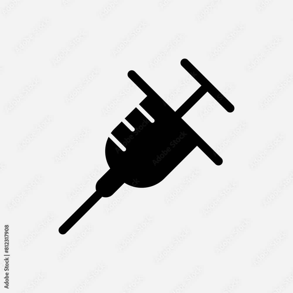 Syringe Icon. Medicine, Vaccination. Injection Element Symbol - Vector. Syringe Icon. Medicine, Vaccination. Injection Element Symbol - Vector.