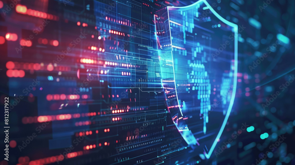 Futuristic Cyber Security Shield Background Futuristic Cyber Security Shield Background