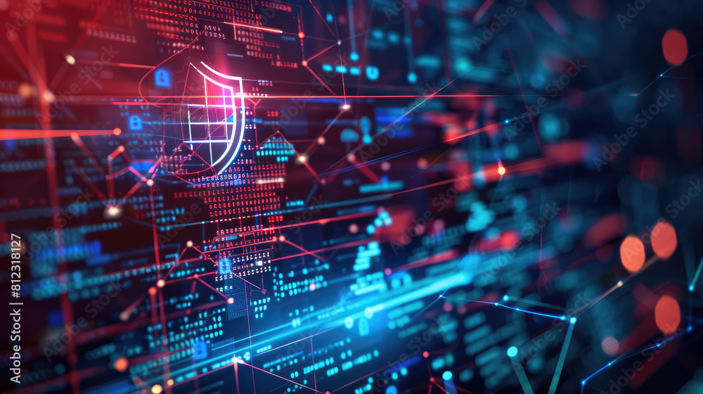 Futuristic Cyber Security Shield Background Futuristic Cyber Security Shield Background