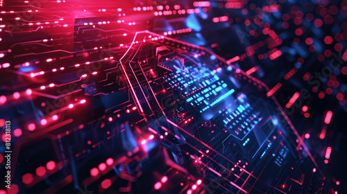 Futuristic Cyber Security Shield Background