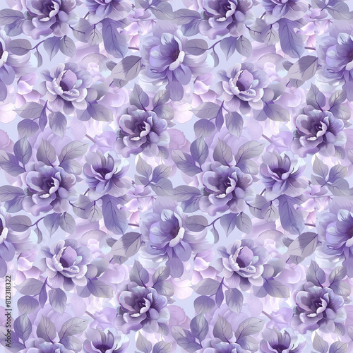 Floral purple color  form natural  seamless fabric pattern.