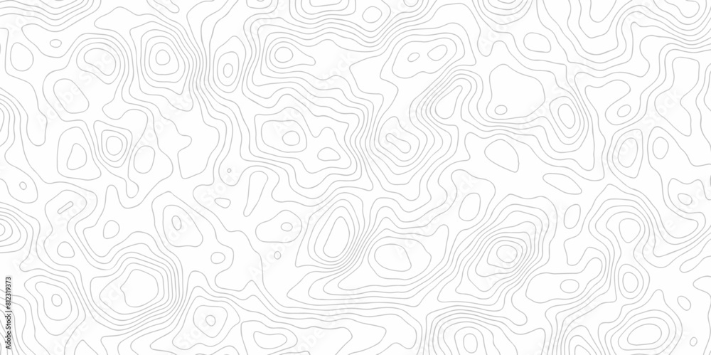 Vector geography landscape Topo contour map on white background, Topographic contour lines. Seamless pattern with lines Topographic map. Geographic mountain relief diagram line wave carve pattern.