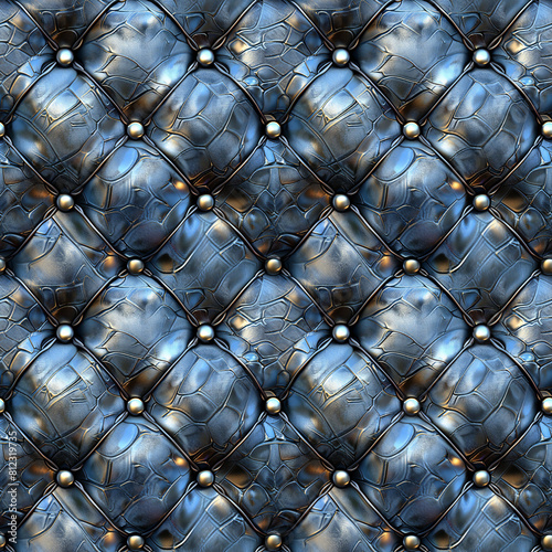 Diamond Patterned Metal Plate Design. Seamless Repeatable Background"