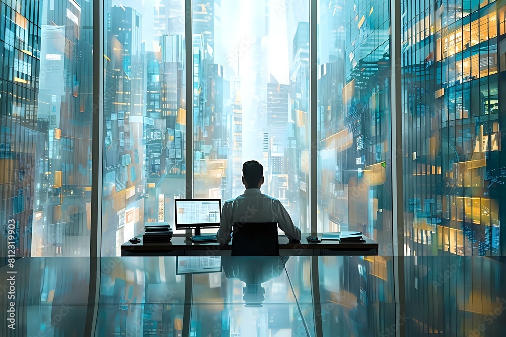 Fototapeta premium Commercial Loan Officer's Analytical Nature in Action
