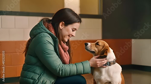 person and dog photo
