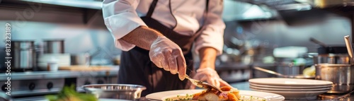 Chef crafting flounder dishes on a celebrity cruise star-studded dining photo