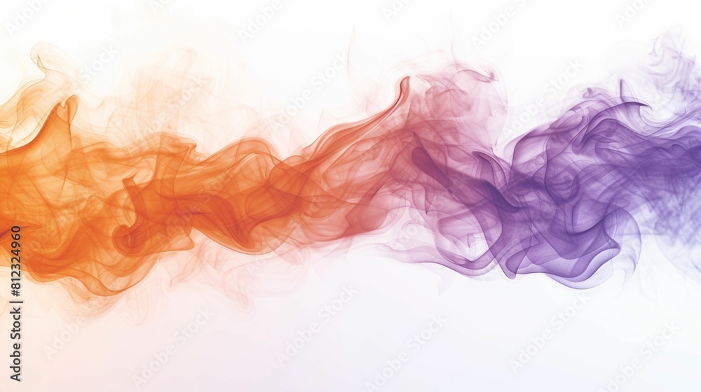 Colorful Smoke Cloud on White Background