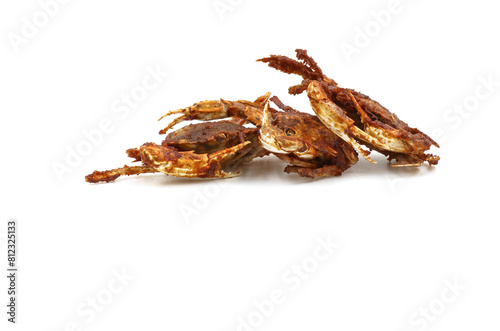 fried crab on a white background