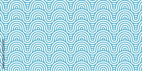 Overlapping Pattern Minimal diamond geometric waves spiral and abstract circle wave line. blue color seamless tile stripe geometric create retro square line backdrop pattern background.