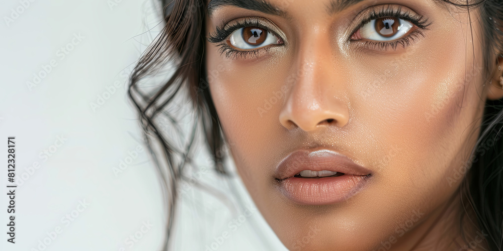 portrait of an attractive young Indian woman with beautiful eyes, generative AI portrait of an attractive young Indian woman with beautiful eyes, generative AI