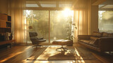 Sunlight Shining Through Window in Living Room