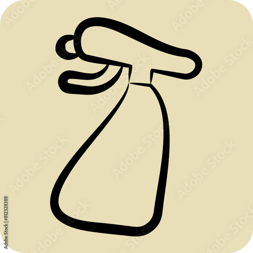 Icon Cleaning Spray. related to Hygiene symbol. hand drawn style. simple design illustration