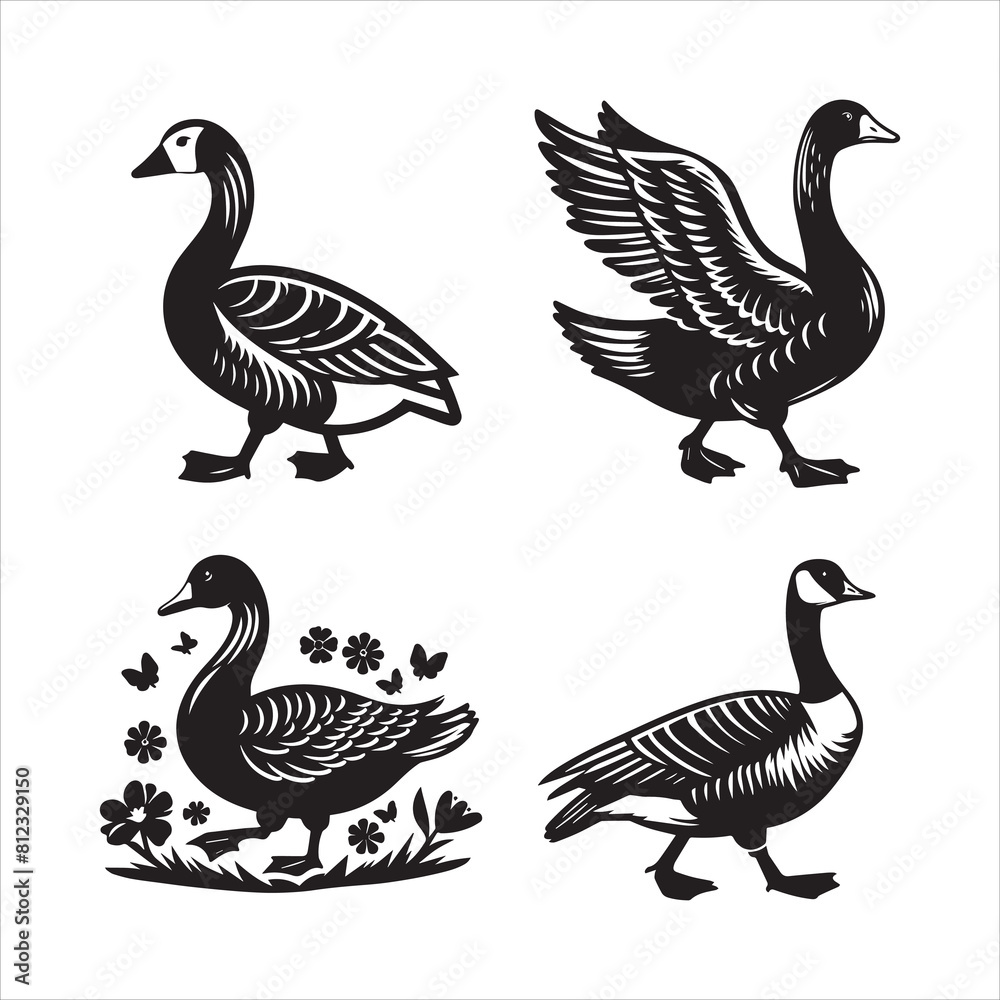 Goose silhouette vector icon graphic logo ai generated design Goose silhouette vector icon graphic logo ai generated design