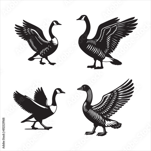 Goose silhouette vector icon graphic logo ai generated design