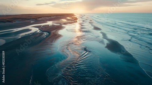 Sunset River View: Aerial Nature Landscape