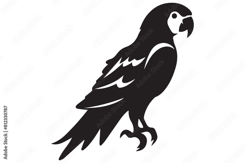 Vector parrot silhouettes of amazon jungle isolated on white background Vector parrot silhouettes of amazon jungle isolated on white background