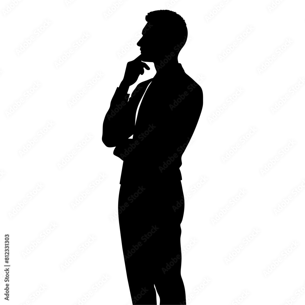 A man look up vector silhouette black colour illustration isolated white background A man look up vector silhouette black colour illustration isolated white background