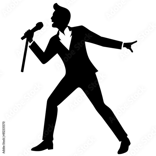 a pop singer dancing in the street with a microphone, showcasing dynamic dance moves and singing passionately